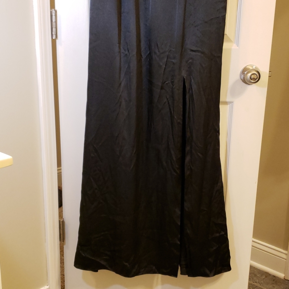 Adrianna Papell Sexy Black Sleeveless Slit Gown 18 - Picture 5 of 8